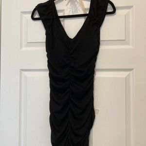 Planet Gold Black rusched dress